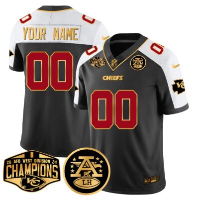 Chiefs 2024 AFC West Division Champions Patch Gold Vapor Limited Custom Jersey - All Stitched | NFL Jersey Chiefs 2024 AFC West Division Champions Patch Gold Vapor Limited Custom Jersey - All Stitched | NFL Jersey