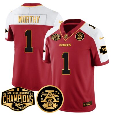 Chiefs 2024 AFC West Division Champions Patch Gold Vapor Limited Jersey - All Stitched | NFL Jersey