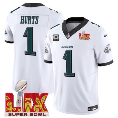 Philadelphia Eagles Super Bowl LIX Champions Gold Trim Vapor Limited Jersey - All Stitched
