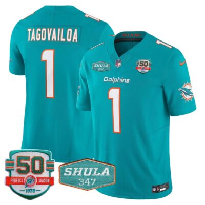 Dolphins Shula 347 Patch Vapor Limited Jersey V2 - All Stitched | NFL Jersey