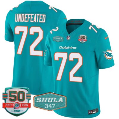 Dolphins Shula 347 Patch Vapor Limited Jersey V2 - All Stitched | NFL Jersey