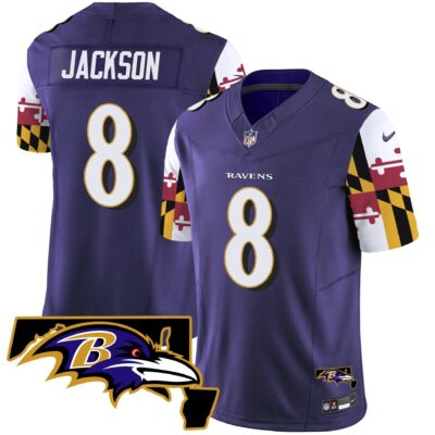Ravens Maryland Flag Vapor Limited Jersey V2 - All Stitched | NFL Jersey
