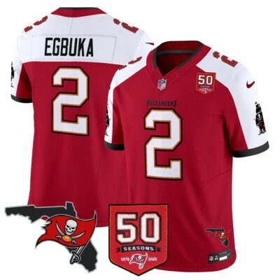 Tampa Bay Buccaneers 50th Season Patch Vapor Limited Jersey - All Stitched | NFL Jersey