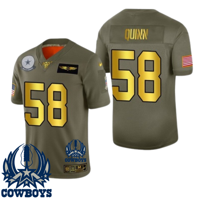 Dallas Cowboys 2019 Salute To Service Nfl 100 Mens Jersey Metallic - All Stitched | NFL Jersey