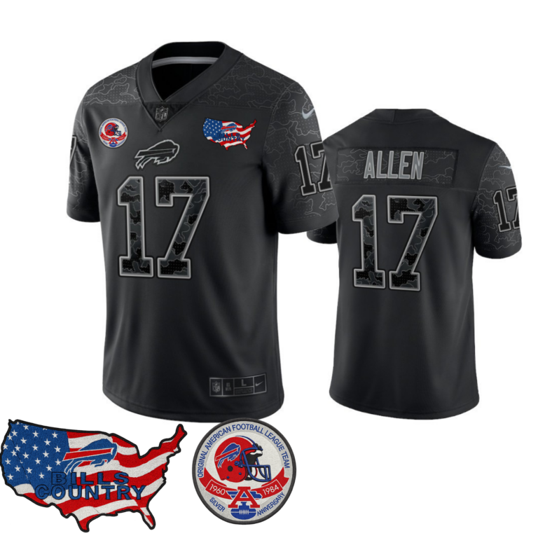 Buffalo Bills Black Reflective Limited Jersey - All Stitched | NFL Jersey