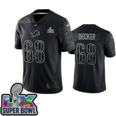 Detroit Lions Black Reflective Limited Jersey - All Stitched | NFL Jersey