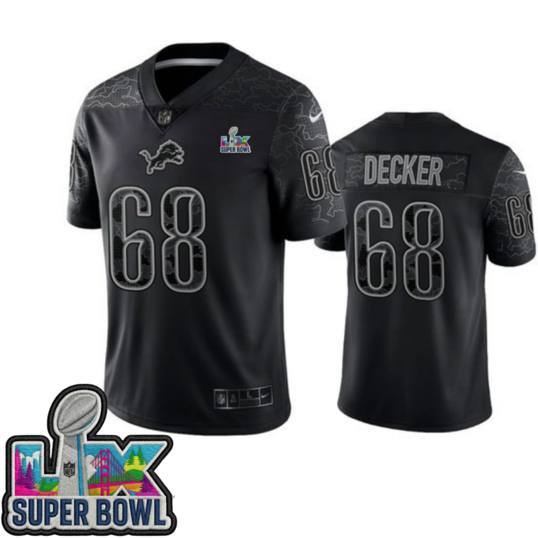 Detroit Lions Black Reflective Limited Jersey - All Stitched | NFL Jersey