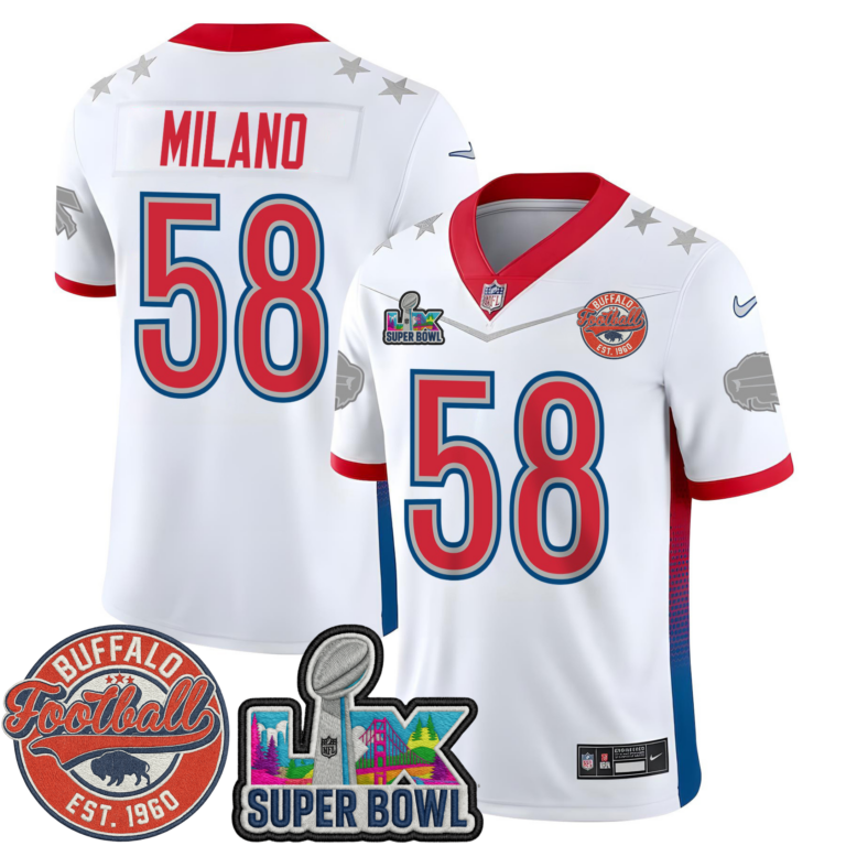 Buffalo Bills White Supper Bowl Patch Men Jersey - All Stitched | NFL Jersey