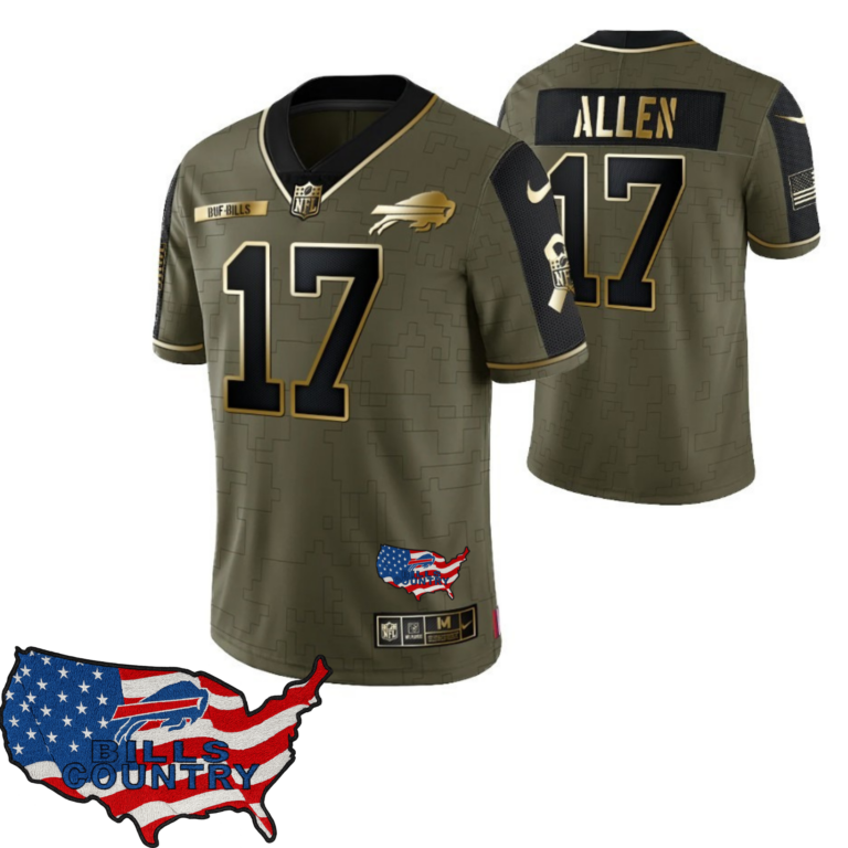 Buffalo Bills USA Nfl Golden Brandedition Olive Jersey - All Stitched | NFL Jersey