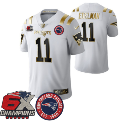 New England Patriots 2021 Nfl Golden Brandedition White Jersey - All Stitched | NFL Jersey