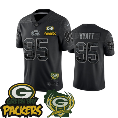 Green Bay Packers Black Reflective Limited Jersey – All Stitched | NFL Jersey