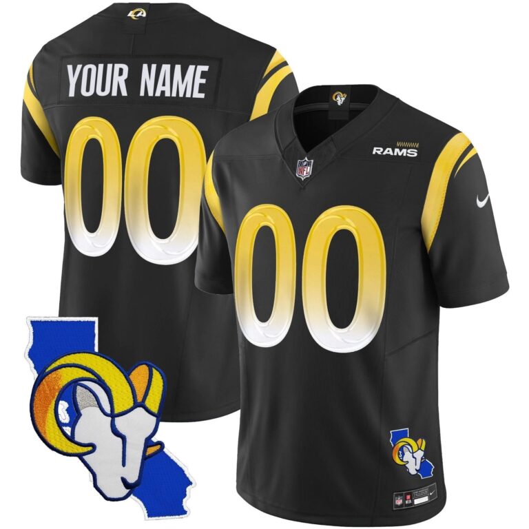 Rams California Patch Vapor Limited Custom Jersey - All Stitched | NFL Jersey