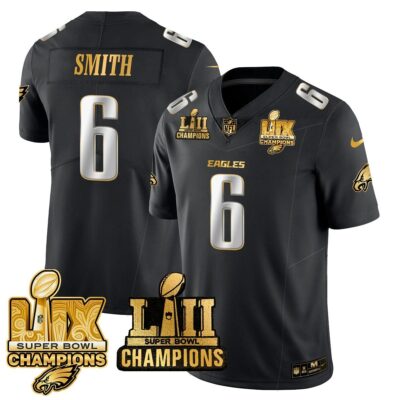 Philadelphia Eagles LII-LIX Super Bowl Champions Gold Jersey - All Stitched | NFL Jersey