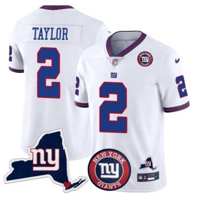 Giants New York State & Logo Patch Limited Jersey - All Stitched | NFL Jersey