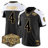 Ravens Maryland Flag Map 2024 AFC North Division Champions Patch Gold Vapor Limited Jersey - All Stitched | NFL Jersey