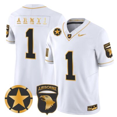 Army Black Knights 101st Airborne Division Patch 2024 Gold Vapor Limited Jersey - All Stitched | NCAA Jersey