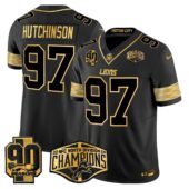 Detroit Lions 2024 NFC North Division Champions Patch Gold Vapor Limited Jersey - All Stitched | NFL Jersey