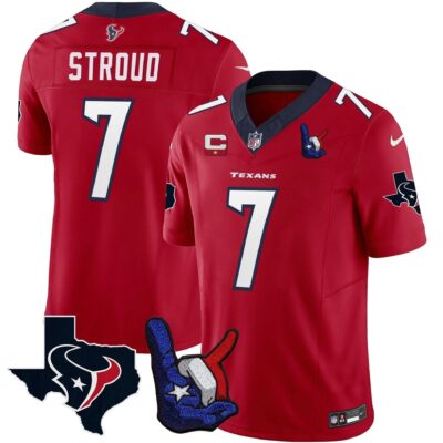 Houston Texans Hand Sign Throwing Up The H Vapor Jersey - All Stitched | NFL Jersey