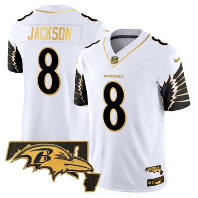Ravens Maryland Patch Gold Vapor Limited Jersey V2 - All Stitched | NFL Jersey