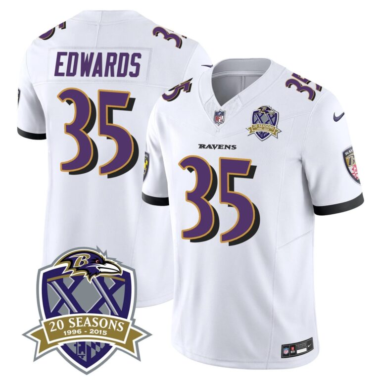 Ravens 20th Season Patch Vapor Limited Jersey - All Stitched | NFL Jersey