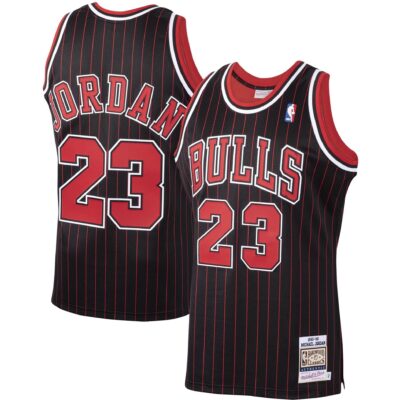 Michael Jordan Chicago Bulls Stripes Black Jersey - All Stitched | NBA Jersey