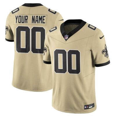 New Orleans Saints Golds Alternate Vapor Limited Custom Jersey - All Stitched | NFL Jersey