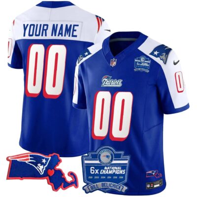 Patriots Bill Belichick 6x Champions Patch Vapor Custom Jersey - All Stitched | NFL Jersey Patriots Bill Belichick 6x Champions Patch Vapor Custom Jersey - All Stitched | NFL Jersey