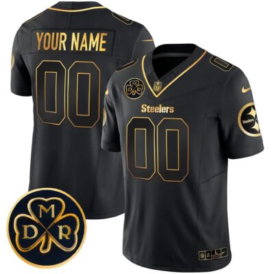 Steelers DMR Patch Gold Vapor Limited Custom Jersey - All Stitched | NFL Jersey