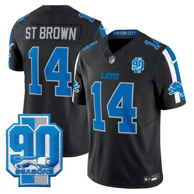 Detroit Lions 90th Year Patch Vapor Limited Jersey - All Stitched | NFL Jersey