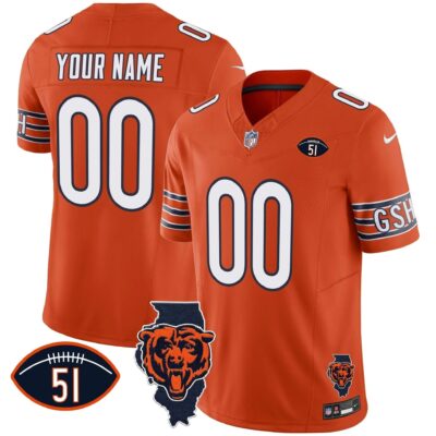 Bears Illinois Patch Vapor Custom Jersey - All Stitched | NFL Jersey Bears Illinois Patch Vapor Custom Jersey - All Stitched | NFL Jersey