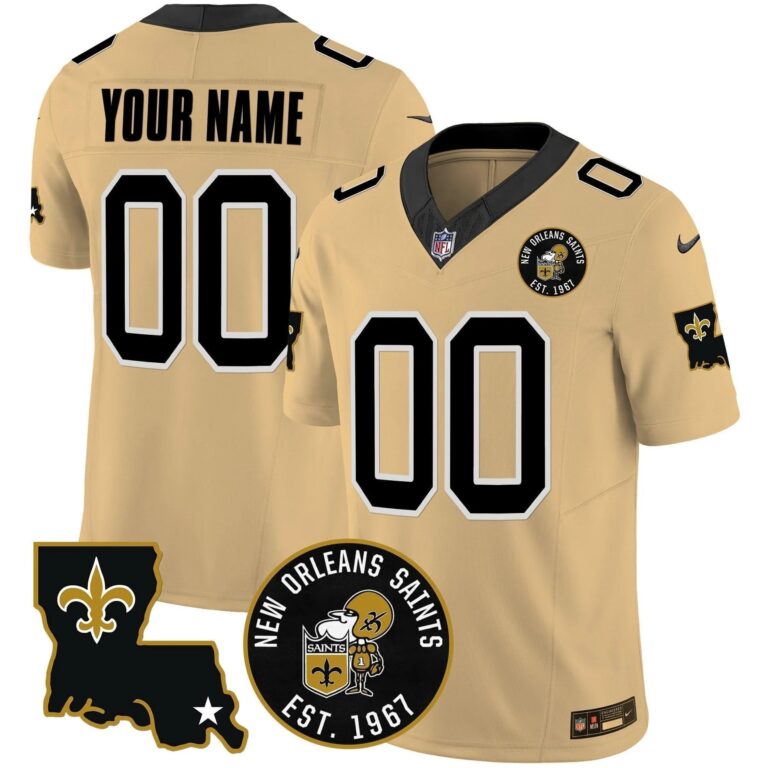 Saints EST. 1967 Patch Vapor Custom Jersey - All Stitched | NFL Jersey