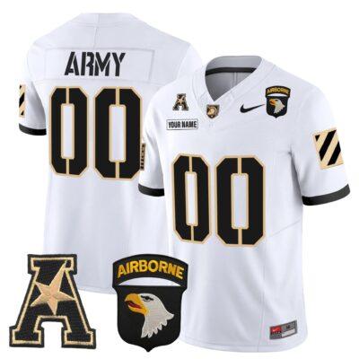 Army Black Knights 101st Airborne Division Patch 2024 Vapor Limited Custom Jersey V3 - All Stitched | NCAA Jersey