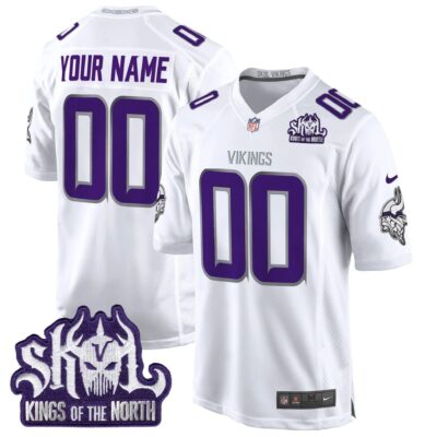 Minnesota Vikings King Of The North Patch Throwback Game Custom Jersey - All Stitched | NFl Jersey