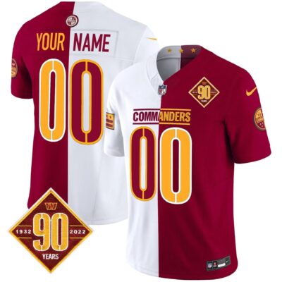Washington Commanders 90th Anniversary Patch Vapor Limited Custom Jersey - All Stitched | NFL Jersey