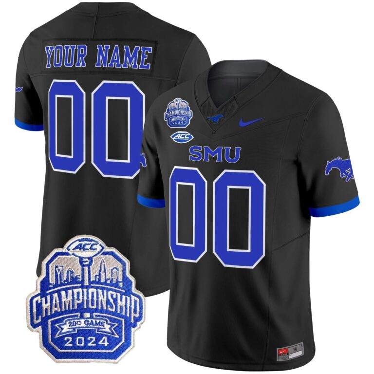 SMU Mustangs 2024 ACC Championship Patch Vapor Limited Custom Jersey - All Stitched | NCAA Jersey