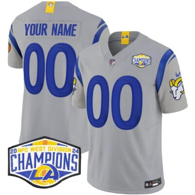Los Angeles Rams 2024 NFC West Division Champions Vapor Limited Custom Jersey - All Stitched | NFL Jersey Los Angeles Rams 2024 NFC West Division Champions Vapor Limited Custom Jersey - All Stitched | NFL Jersey