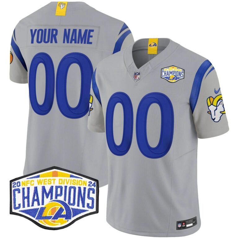 Los Angeles Rams 2024 NFC West Division Champions Vapor Limited Custom Jersey - All Stitched | NFL Jersey