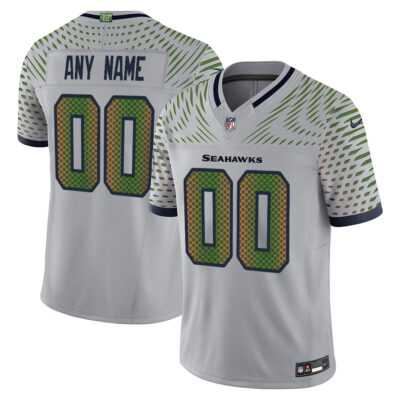 Seattle Seahawks Wolf Gray 2025 Rivalries Collection Custom Limited Jersey - All Stitched - Limited Jersey | NFL Jersey
