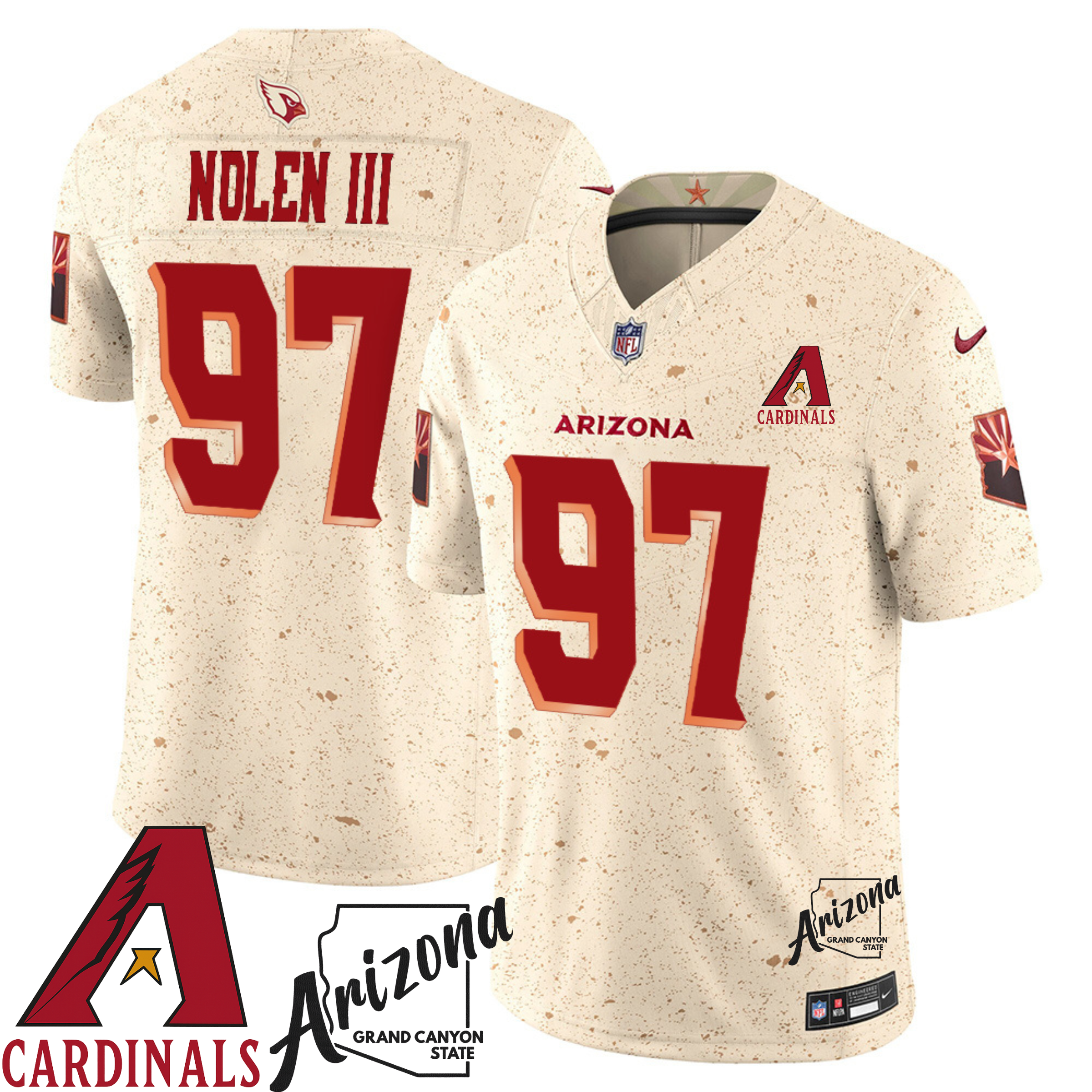 Arizona Cardinals Natural 2025 Rivalries State Patch Collection Custom Limited Jersey - All Stitched - Limited Jersey | NFL Jersey Arizona Cardinals Natural 2025 Rivalries State Patch Collection Custom Limited Jersey - All Stitched - Limited Jersey | NFL Jersey