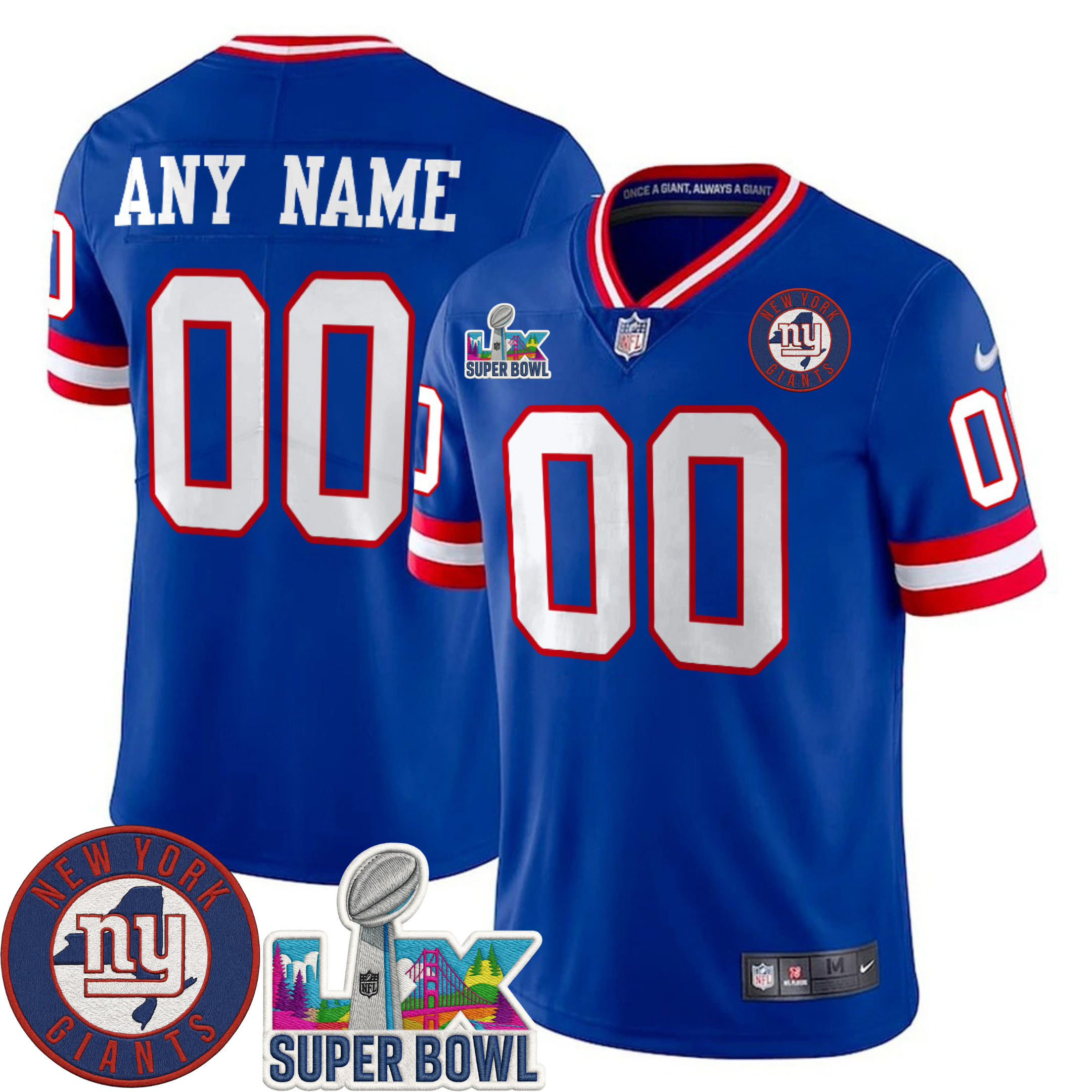 New York Giants NYG LIX Super Bowl Patch Custom Vapor Jersey – All Stitched | NFL Jersey New York Giants NYG LIX Super Bowl Patch Custom Vapor Jersey – All Stitched | NFL Jersey