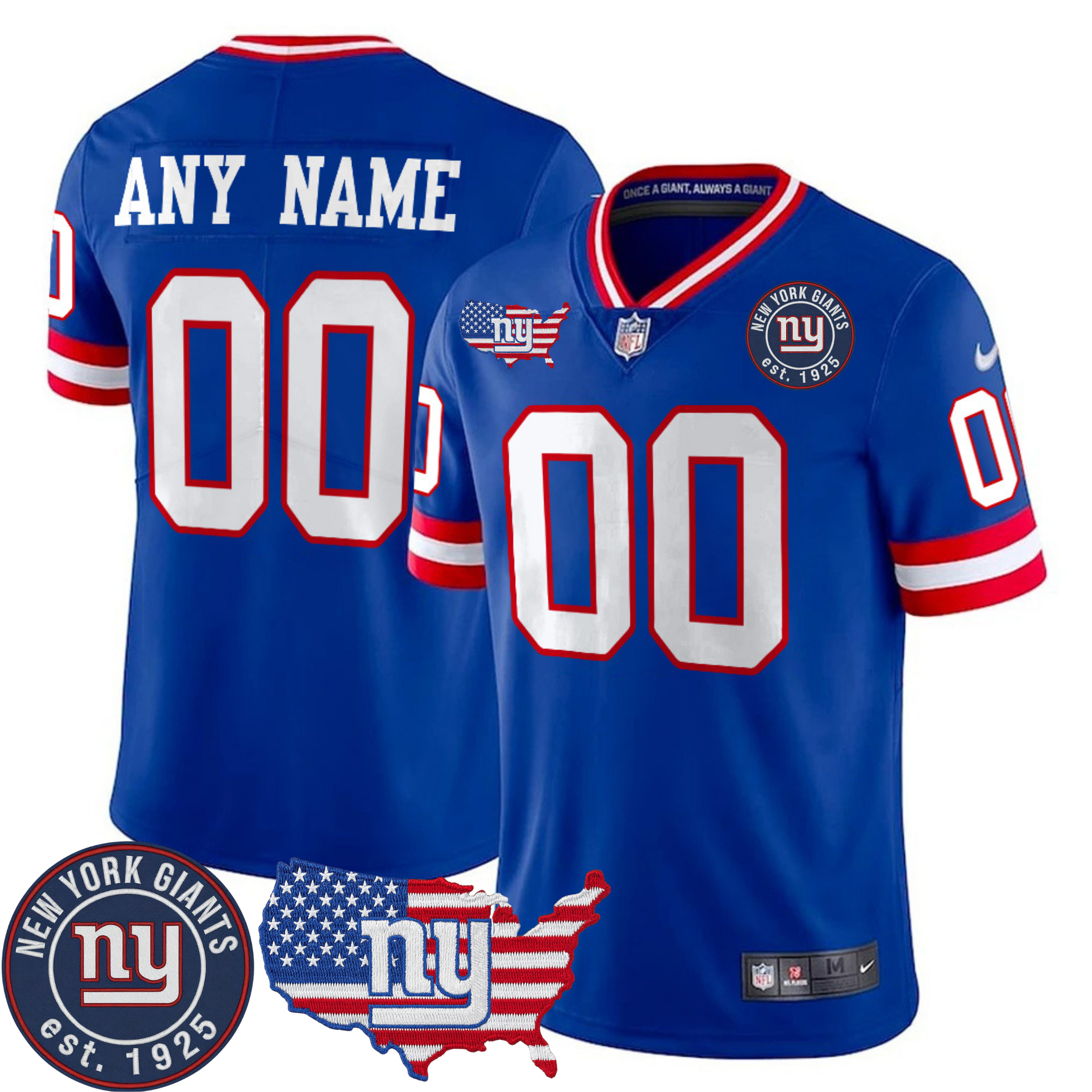 NYG New York USA Patch Commemorative Custom Vapor Jersey – All Stitched | NFL Jersey NYG New York USA Patch Commemorative Custom Vapor Jersey – All Stitched | NFL Jersey