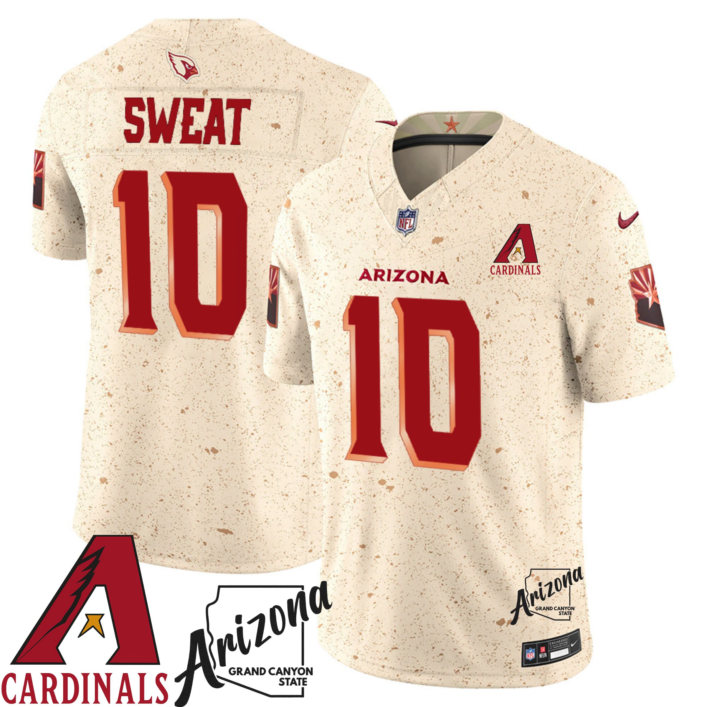 Arizona Cardinals Natural 2025 Rivalries State Patch Collection Custom Limited Jersey - All Stitched - Limited Jersey | NFL Jersey Arizona Cardinals Natural 2025 Rivalries State Patch Collection Custom Limited Jersey - All Stitched - Limited Jersey | NFL Jersey