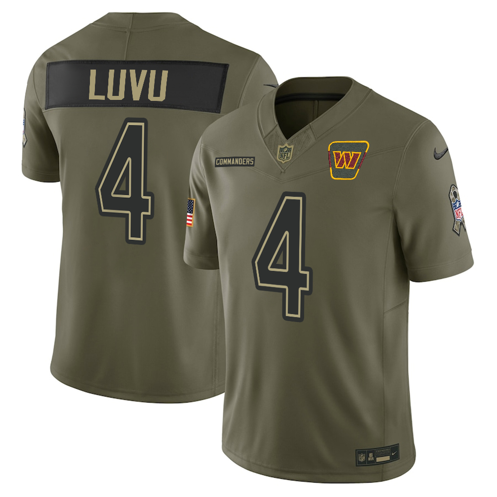Men's Washington Commanders Olive 2025 Salute to Service Limited Jersey - All Stitched - Limited Jersey | NFL Jersey Men's Washington Commanders Olive 2025 Salute to Service Limited Jersey - All Stitched - Limited Jersey | NFL Jersey