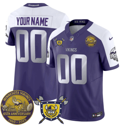 Vikings Vapor Limited Jersey Vikings 65th Anniversary Patch Limited Custom Jersey – All Stitched | NFL Jersey