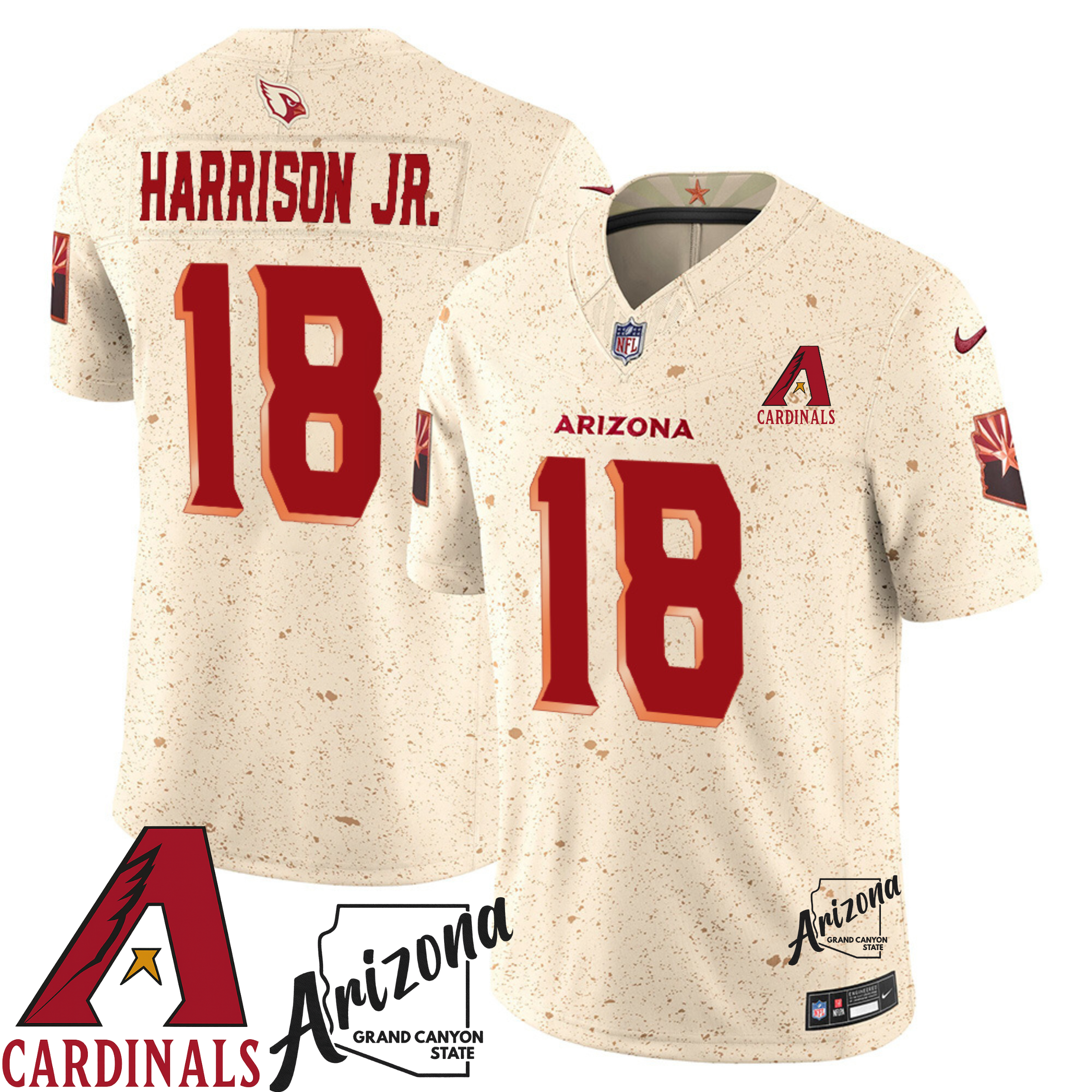 Arizona Cardinals Natural 2025 Rivalries State Patch Collection Custom Limited Jersey - All Stitched - Limited Jersey | NFL Jersey Arizona Cardinals Natural 2025 Rivalries State Patch Collection Custom Limited Jersey - All Stitched - Limited Jersey | NFL Jersey