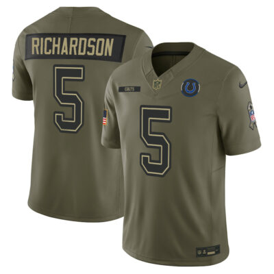 Men's Indianapolis Colts Olive 2025 Salute to Service Limited Jersey - All Stitched - Limited Jersey | NFL Jersey
