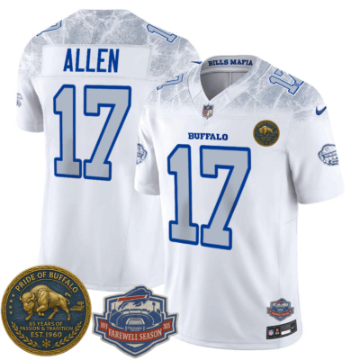 Buffalo Bills White 65th Anniversary 2025 Rivalries Collection Limited Jersey Ver 2 - All Stitched - Limited Jersey | NFL Jersey
