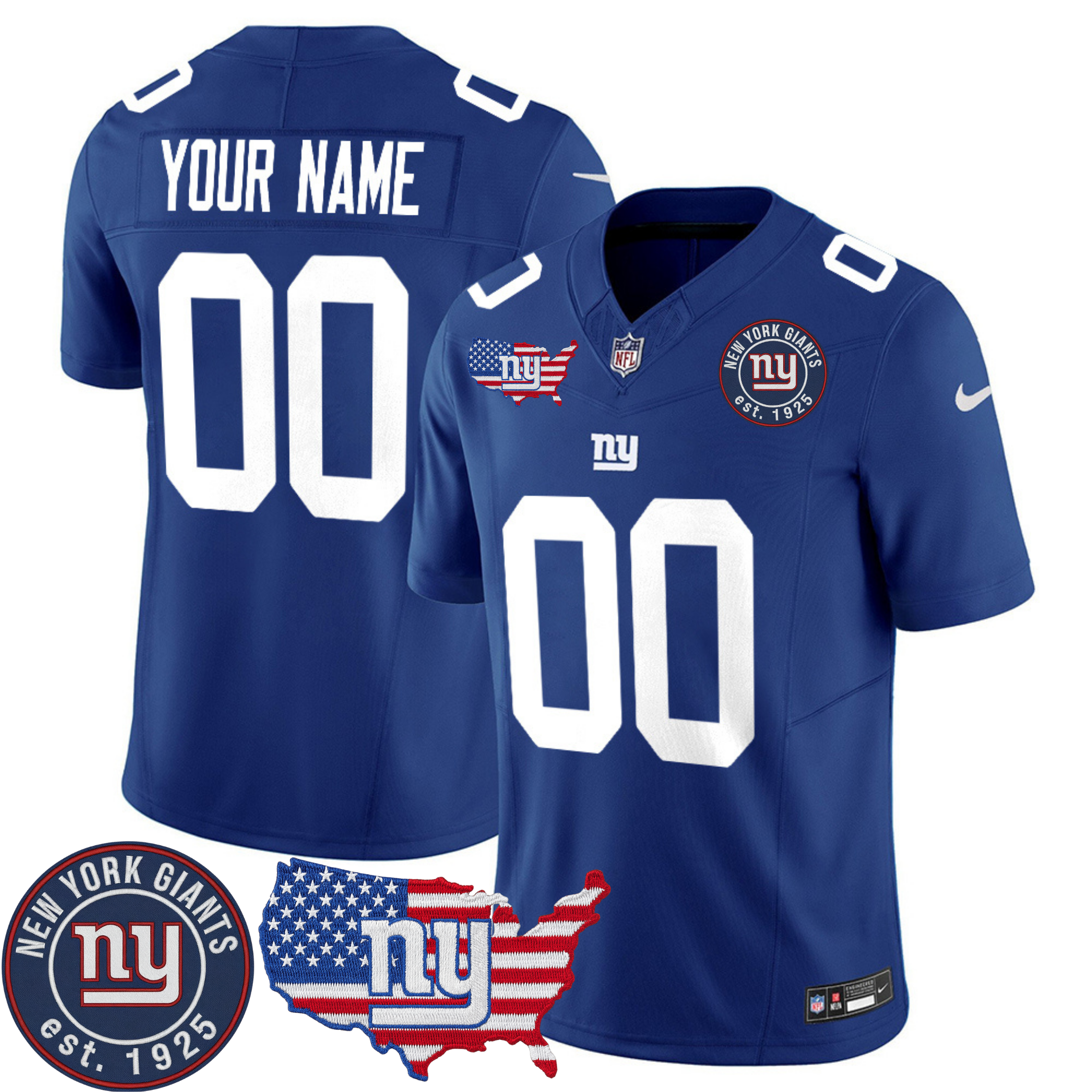 NYG New York USA Patch Commemorative Custom Vapor Jersey – All Stitched | NFL Jersey NYG New York USA Patch Commemorative Custom Vapor Jersey – All Stitched | NFL Jersey