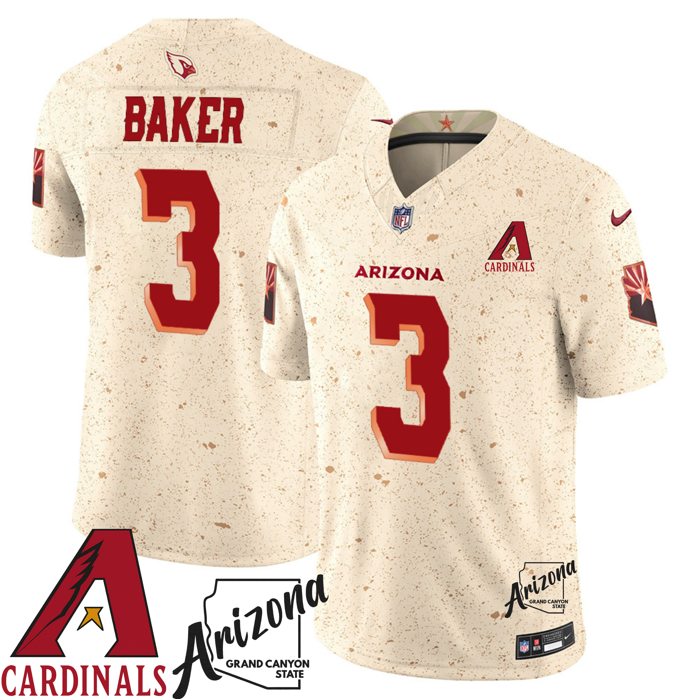 Arizona Cardinals Natural 2025 Rivalries State Patch Collection Custom Limited Jersey - All Stitched - Limited Jersey | NFL Jersey Arizona Cardinals Natural 2025 Rivalries State Patch Collection Custom Limited Jersey - All Stitched - Limited Jersey | NFL Jersey