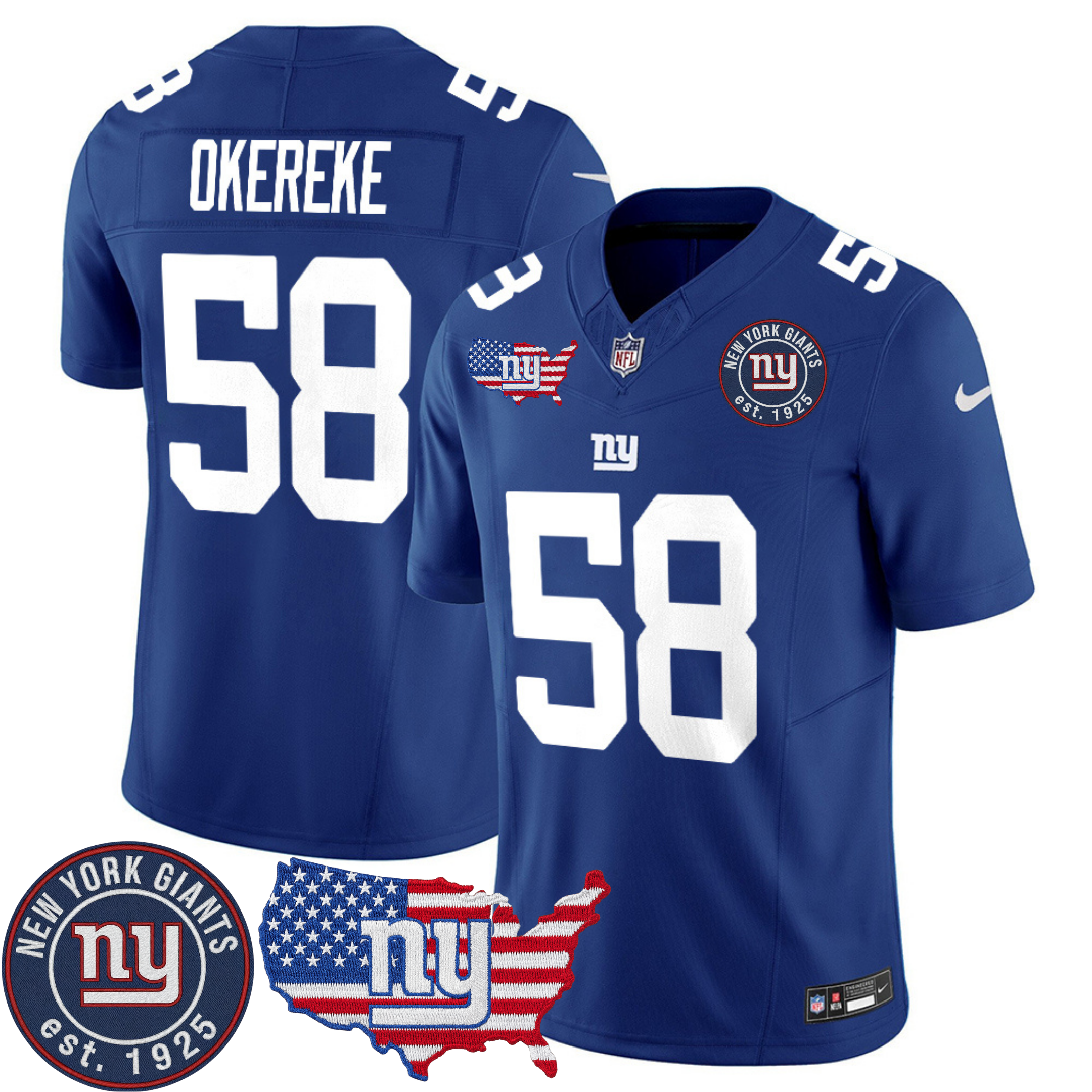 New York Giants Patch Vapor Jersey – All Stitched | NFL Jersey New York Giants Patch Vapor Jersey – All Stitched | NFL Jersey
